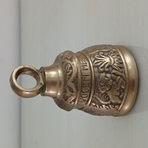 Vintage Monastery Brass Bell 3.5" H Inscribed Vocem Meam Audit Qui Me Tangit